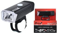 Lampa rowerowa PROX przednia AERO F II USB 180 Lm